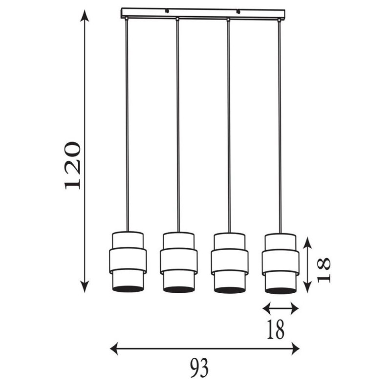 Searchlight-82434-4SA - Royal - Sand 4 Light over island Fitting with Amber Ribbed Glass