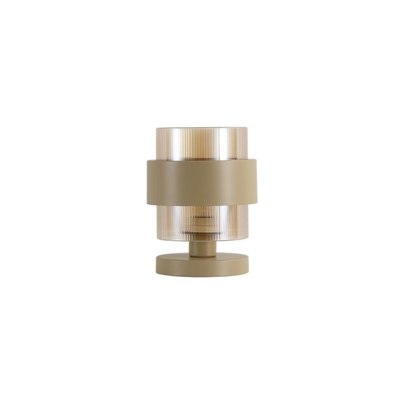 Searchlight-82437-1SA - Royal - Sand Table Lamp with Amber Ribbed Glass