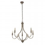 Lodge - Satin Silver 5 Light Centre Fitting