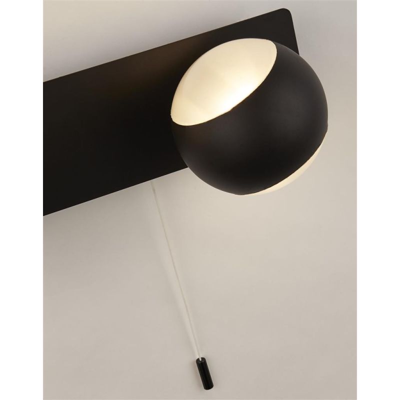 Searchlight-83201-3BK - Flare - Matt Black & Opal Up&Down 3 Light Wall Lamp