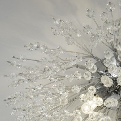 Sunburst - Chrome 4 Light Flush with Crystal Sunburst - Chrome 4 Light Flush with Crystal