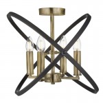 Hoopla - Brown & Bronze 4 Light Semi Flush Hoopla - Brown & Bronze 4 Light Semi Flush