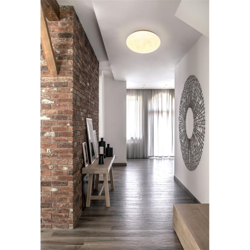 Searchlight-83829-30WH - Maya - White Marbled LED Flush Ø 30 cm