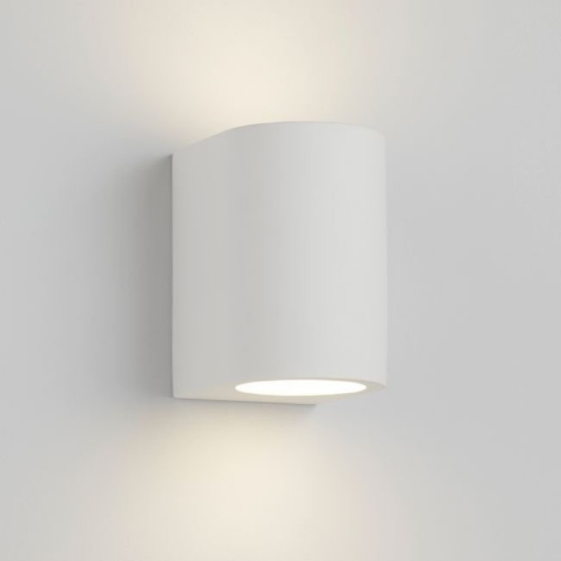 Searchlight-8436 - Plaster - White Cylinder Plaster Wall Lamp