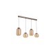 Searchlight-84510-4AM - Lille - LED Latte 4 Light over Island Fitting with Amber Ribbed Glass