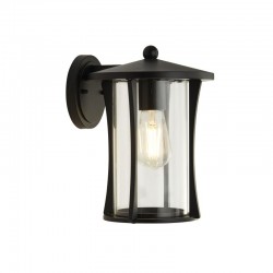 Pagoda - Outdoor Clear Glass & Black Lantern Wall Lamp Pagoda - Outdoor Clear Glass & Black Lantern Wall Lamp