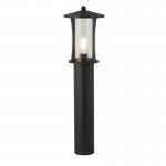 Pagoda - Outdoor Clear Glass & Black Lantern Post
