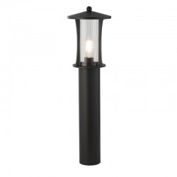 Pagoda - Outdoor Clear Glass & Black Lantern Post
