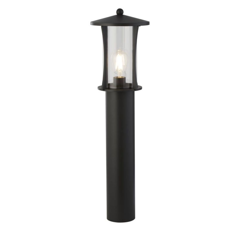 Searchlight-8478-730 - Pagoda - Outdoor Clear Glass & Black Lantern Post