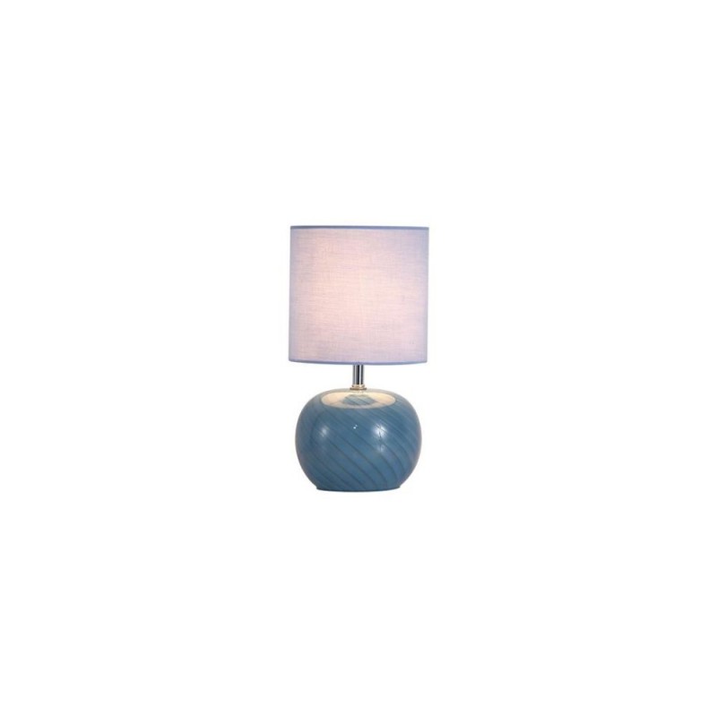 Searchlight-85474AZ - Fete - Blue Glass Table Lamp with Blue Linen Shade