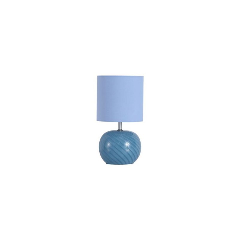 Searchlight-85474AZ - Fete - Blue Glass Table Lamp with Blue Linen Shade