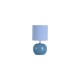 Searchlight-85474AZ - Fete - Blue Glass Table Lamp with Blue Linen Shade