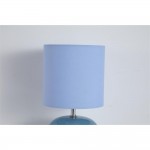 Fete - Blue Glass Table Lamp with Blue Linen Shade
