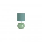 Fete - Green Glass Table Lamp with Green Linen Shade