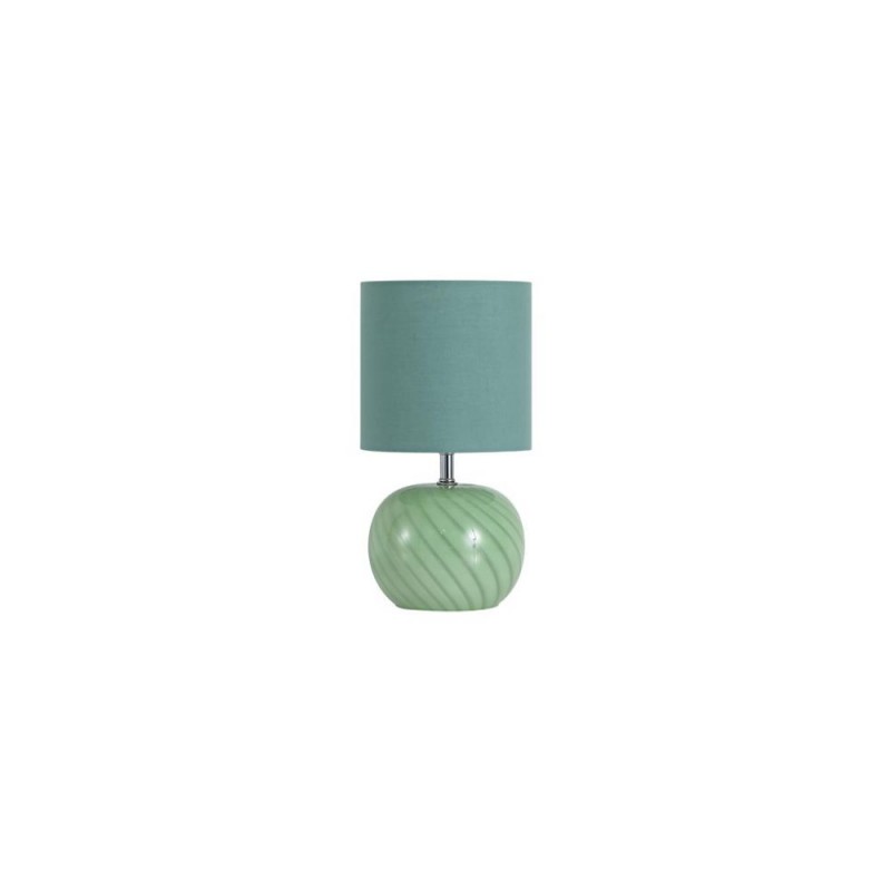 Searchlight-85474GR - Fete - Green Glass Table Lamp with Green Linen Shade