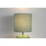 Fete - Green Glass Table Lamp with Green Linen Shade