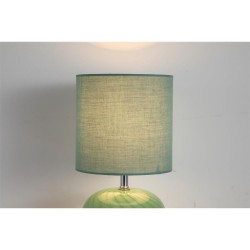 Fete - Green Glass Table Lamp with Green Linen Shade