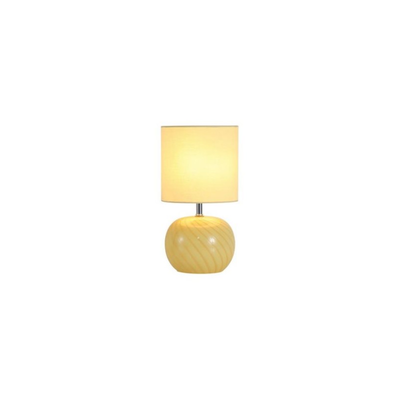 Searchlight-85474YL - Fete - Yellow Glass Table Lamp with Yellow Linen Shade