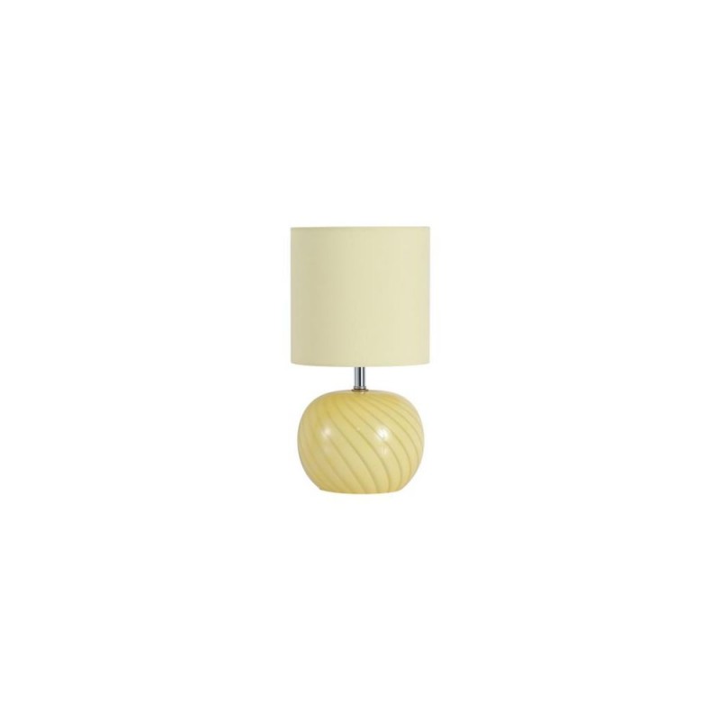 Searchlight-85474YL - Fete - Yellow Glass Table Lamp with Yellow Linen Shade