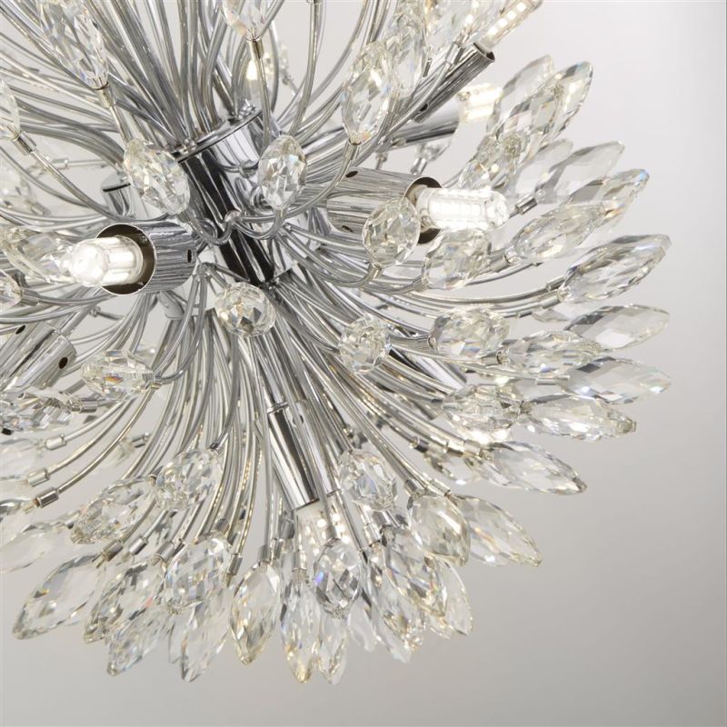 Searchlight-86012-14CC - Peacock - Crystal with Polished Chrome 14 Light Centre Fitting