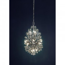 Peacock - Crystal with Polished Chrome 14 Light Centre Fitting