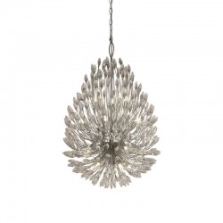 Peacock - Polished Chrome 20 Light Centre Fitting with Crystal Peacock - Polished Chrome 20 Light Centre Fitting with Crystal