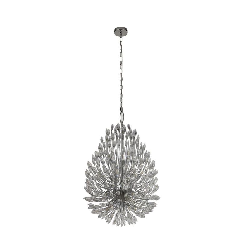 Searchlight-86012-20CC - Peacock - Polished Chrome 20 Light Centre Fitting with Crystal