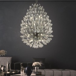 Peacock - Polished Chrome 20 Light Centre Fitting with Crystal Peacock - Polished Chrome 20 Light Centre Fitting with Crystal