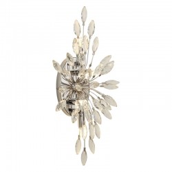 Peacock - Polished Chrome 4 Light Wall Lamp with Crystal