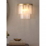 Formalux - Painted Gold 2 Light Wall Lamp with White Glass