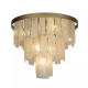 Searchlight-86271-6GO - Formalux - Painted Gold 6 Light Semi Flush with White Glass