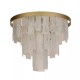 Searchlight-86271-6GO - Formalux - Painted Gold 6 Light Semi Flush with White Glass