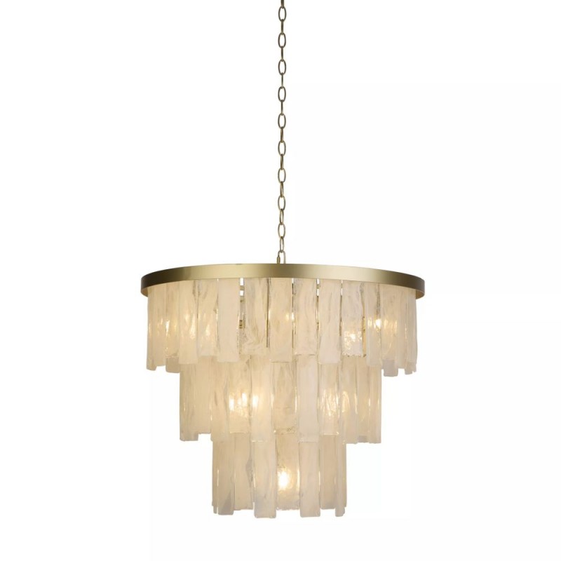 Searchlight-86275-10GO - Formalux - Painted Gold 10 Light Chandelier with White Glass