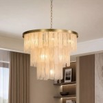 Formalux - Painted Gold 10 Light Chandelier with White Glass