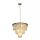 Searchlight-86275-6GO - Formalux - Painted Gold 6 Light Chandelier with White Glass