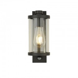 Bakerloo - Clear Glass & Black PIR Wall Lamp