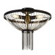 Ceiling Lights - Baguette - Satin Gold & Black with Chains 3 Light Flush Searchlight-86353-3BK - Baguette - Satin Gold & Black with Chains 3 Light Flush