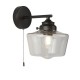 Searchlight-8708-1BK - School House - Black Wall Lamp with Clear Glass