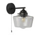 Searchlight-8708-1BK - School House - Black Wall Lamp with Clear Glass