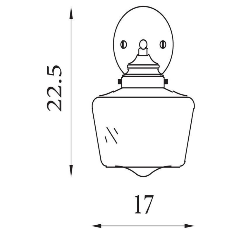 Searchlight-8708-1BK - School House - Black Wall Lamp with Clear Glass