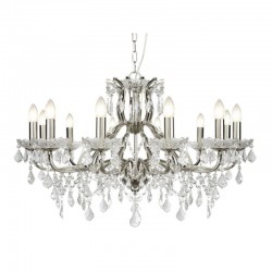 Paris - Crystal & Satin Silver 12 Light Chandelier Paris - Crystal & Satin Silver 12 Light Chandelier