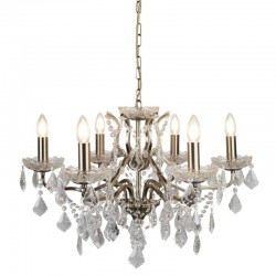 Paris - Crystal & Antique Brass 6 Light Chandelier Paris - Crystal & Antique Brass 6 Light Chandelier