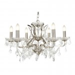 Paris - Crystal & Satin Silver 6 Light Chandelier