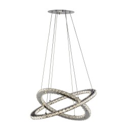 Clover - Chrome 2 Light LED Pendant with Crystal
