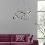 Clover - Chrome 2 Light LED Pendant with Crystal