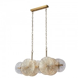 Wagon Wheel - Bronze 10 Light over Island Fitting with Clear & Amber Glasses Wagon Wheel - Bronze 10 Light over Island Fitting with Clear & Amber Glasses