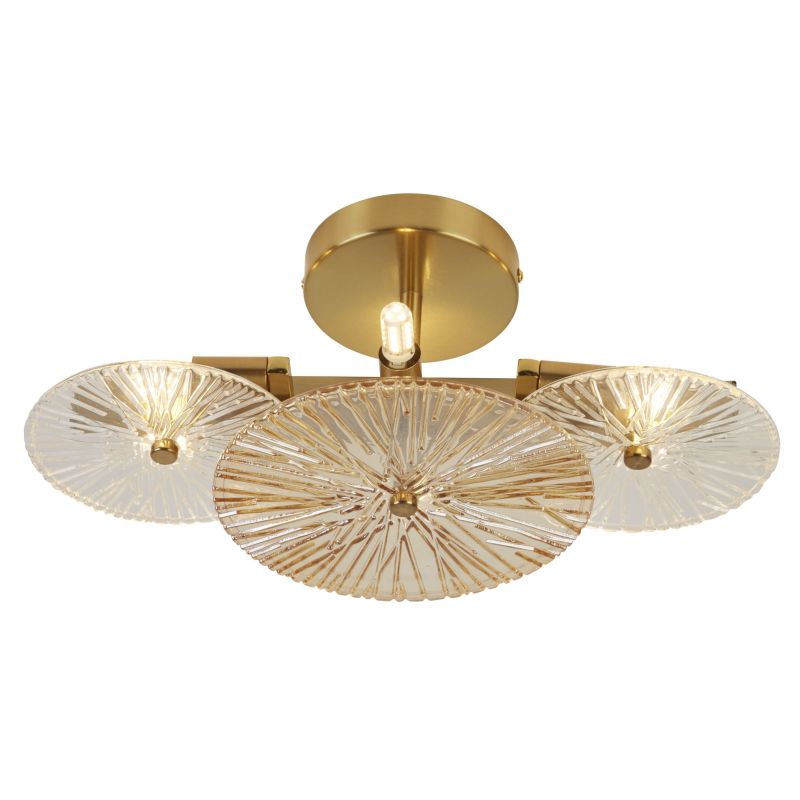 Searchlight-88210-6BZ - Wagon Wheel - Bronze 6 Light Wall / Ceiling Lamp with Clear & Amber Glasses