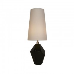 Apex - Black Marbleised Resin Table Lamp with White Shade Apex - Black Marbleised Resin Table Lamp with White Shade