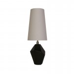 Apex - Black Marbleised Resin Table Lamp with White Shade