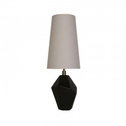 Apex - Black Marbleised Resin Table Lamp with White Shade Apex - Black Marbleised Resin Table Lamp with White Shade